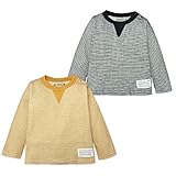 (ブラック/80cm)ベビー服 男の子 Tシャツ 長袖 ワッフル生地 ワッペン装飾 スナップボタン 男児 ベビー