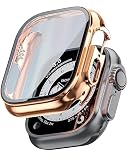 TEIQ アップルウォッチ カバー ケース 49mm 硬度10H 日本製旭硝子 【 ウルトラ Ultra Ultra2 対応】 49ミリ (02.シャイニーゴールド)