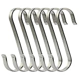FireBee S Shaped吊りフックステンレススチールメタルのキッチン、バスルーム、ベッドルーム、オフィス Flat S Shaped Hooks シルバー