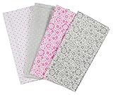 Laura Ashley 4 Piece Ladder Receiving Blanket, Elizabeth Print by Laura Ashley