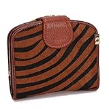 Gaosa　財布 レディース 二つ折り コインケース 馬毛+牛革 短財布 がま口付き カードケース プレゼント　ギフト (1)