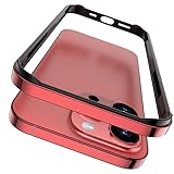CYBERGARAGE・iPhone16 Pro ケース アルミ+TPU メタルバンパーケース 衝撃吸収 レッド