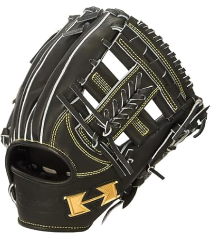 【極美品】野球グローブ　軟式内野手用グローブ　ハイゴールド(ブラック) Amazon | HI-GOLD ハイゴールド 一般軟式用グラブ 心極 KKG-5406