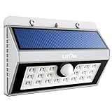 Litom 20LEDソーラーライト センサー搭載 表玄関/パーク/ポスト/ガーデン/縁側/ガレージ/パルコニー/庭などに照明用