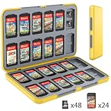 Switchゲームカードケース 24枚 switch ゲームカードケース スイッチ専用 ゲームカード収納ケース (yellow)…