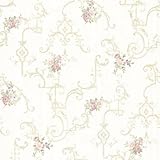 Mirage 992-68308 Lori Floral Trellis Wallpaper Light Green [並行輸入品]