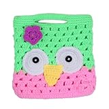 (スマイル ワキキ)Smile YKK 可愛い 赤ちゃん ベビーハンドバッグ バック 編み物 鞄 手提げ 女の子 ふくろう造型 小物 青じ色とピンク