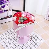 WLWJ 造花 フレグランス ソープフラワー プレゼント 花束 石鹸 薔薇 枯れない 花 バラ ブーケ プレゼント (レッド)