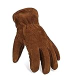 Ozero冬作業手袋、Coldproof牛革レザー雪Thermal Glove Lined with Thick and Insulated Imitation Lambswool – 防風&耐摩耗性