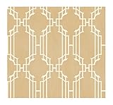 York Wallcoverings Veranda AD8194 Lattice Sidewall Wallpaper, Shimmering Champagne/White [並行輸入品]