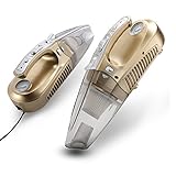 IOKONE 車用掃除機 カーのクリーナー乾湿両用機 新しいバージョン重要な事３回も言え（新しい物　新しい物　新世代）低騒音 サイクロン式 シガーソケット 超強吸力電源コード 収納バック付き 白金色【