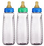 Gerber First Essentials Clear View BPA Free Plastic Nurser With Latex Nipple, Blue/Green, 9 Ounce, b