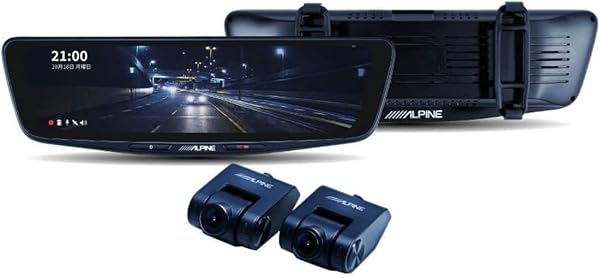 アルパイン(ALPINE) ドライブレコーダー搭載 10インチデジタルミラー(バンド装着タイプ/車内リアカメラ) DVR-DM1000B-IC 液晶 - 1