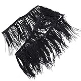 Prettyia 2個　染め　ダチョウの羽　フリンジ 　オーストリッチ　フェザー　トリム　装飾用　長さ90cm　DIY　衣類/家庭/バッグ/帽子　工芸品 　黒色