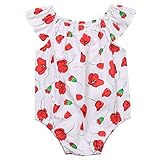 新生児ベビー女の子バラプリントFlyスリーブ用フリル付きボディースーツコットンロンパース カラー: ホワイト