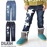 (ディラッシュ) DILASH 秋'15 星柄縦スラブストレッチデニムストレートパンツ 90 ブルー