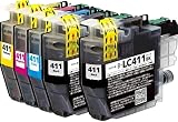 Mt.Smile インク LC411-4PK (4色+BK=5本 BK×2/C/M/Y) (対応機種) DCP-J928N DCP-J528N DCP-J915N DCP-J1800N DCP-J926N DCP-J526N MFC-J905N MFC-J904N MFC-J739MFC-J939 DCP-J914N 互換インク brother用 ブラザー用 LC411