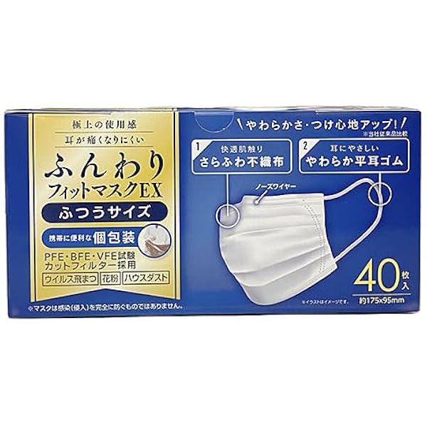 Amazon.co.jp: ふんわりフィットマスク EXふつうサイズ 60枚