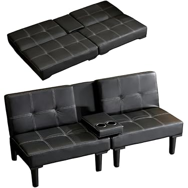 ソファベッド ソファ ベッド カップホルダー付き 組立て簡単 事務室用