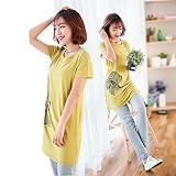 マタニティ 授乳服 マタニティ ワンピース 授乳口 ファスナー 春 夏 (L)