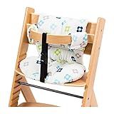 【子どもが笑顔になる マジカルチェア専用のクッション】 滑らかな肌触りのピーチスキン生地 ふかふかのクッションで優しく包み込む 取り付け簡単 (花柄 ブルー色)