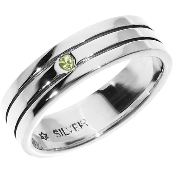 シルバーリング25号 新宿銀の蔵] Magische Vissen ツーライン 石入り シルバー リング 太 1