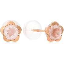 キャンディカラーのピアス【ローズクォーツ】