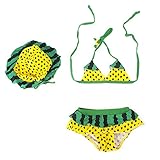 TopTie幼児Girlscm水着 かわいいスイカビキニ ツーピース水着 - イエロー - Size2