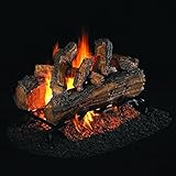 ピーターソンリアルファイアー18インチ分割オークDesigner Plusシースルーガスログセットwith Vented g4 Burner
