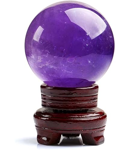Amazon.co.jp: GriMeiアメジスト水晶玉風水天然丸玉クリスタルボール