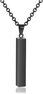 Zysta Stainless Steel Black Bar Pendant 