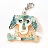 犬 ペット チャーム 骨 & ミニチュアダックス 夜光貝