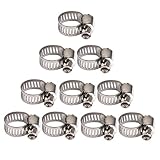 【ノーブランド品】ホースクランプ ステンレス バンド ウォーム  調整可能 10個 二輪車用 (8-12mm)