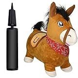 Bouncy Horse &インフレータブルReal Feel Hopping Horse。Plush Covered、(インフレータブルポンプ付き)