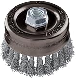 PFERD 82329 Single Row Power Knot Wire Cup Brush with Standard Twist and External Nut, Threaded Hole