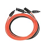 Decdeal 10AWG ソーラーパネル 延長ケーブル ワイヤ （MC4 型コネクター付き ）２本/セット ブラック+ レッド
