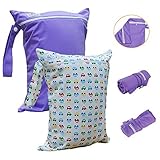 Babyfriend 2 pcs Baby Wet and Dry Cloth Diaper Bags with Two Zippered Pockets by Babyfriend