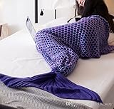 新しい人魚姫の尾の赤ん坊の子大人のニットの 1 ピースのブランケット毛布ホームカバービーチ旅行ベッドソファ卸売 FG 615 を使用して投げ