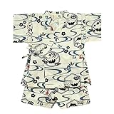 甚平 和柄 縫製も全て日本国内で行っております J-71572 (110cm, アイボリー)