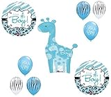 loonballoon Giraffe It 's A BoyベビーシャワーサファリジャングルZebra ( 9 )マイラーバルーンキットセット