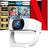 NUTROMO プロジェクター 家庭用 Android TV搭載 25000LM 1080P Wi-Fi6 4K対応 270°回転 自動台形補正 Bluetooth5.3