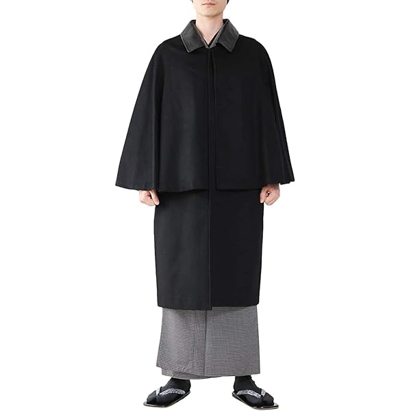 和装　カシミヤコート　黒 楽天市場】とんびコート インバネスコート 和装コート 着物