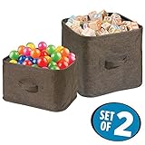 mDesign Collapsible Fabric Baby Nursery Organizer Storage Bins for Stuffed Animals, Toys, Games - Se