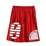HOORAY(フーレイ) スクエアナンバーロゴバスケットパンツバスケットパンツ バスパン ダンス 衣装 ヒップホップ L レッド