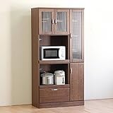 日本製 カントリー 幅90cm オープンダイニングボード 完成品【開梱設置付き】 (ブラウン)