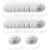 uxcell フェイスマスク　活性炭マスク　使い捨て不織布　ゴムプラスチック製グレーホワイト 活性炭入り 保護ダスト 20枚入