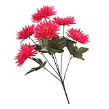 Lovoski 全5色　人工菊　造花　花束　ホーム　パーティー　飾り　元気なナチュラルカラー - レッド