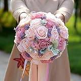 KINGZUO　ウェディングブーケ　造花 花束 結婚式 二次会 撮影 にも ブライダル フラワー　花嫁ブーケ　誕生日 プレゼント　結婚記念日 披露宴　プロポーズ　ギフト　お祝い　インテリア飾り　母の日