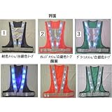 安全・サイン8 超高輝度青色LEDベスト 背中台形反射シート付きLED安全チョッキ 5着セット 寒冷地対応反射テープ使用 カラー:1紺メッシュ/白銀色テープLED-BW-B(T)