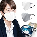 [Hiro Corporation] 3Dバイカラーマスク30P ホワイト/グレー 3個セット (ホワイト×ネイビー)